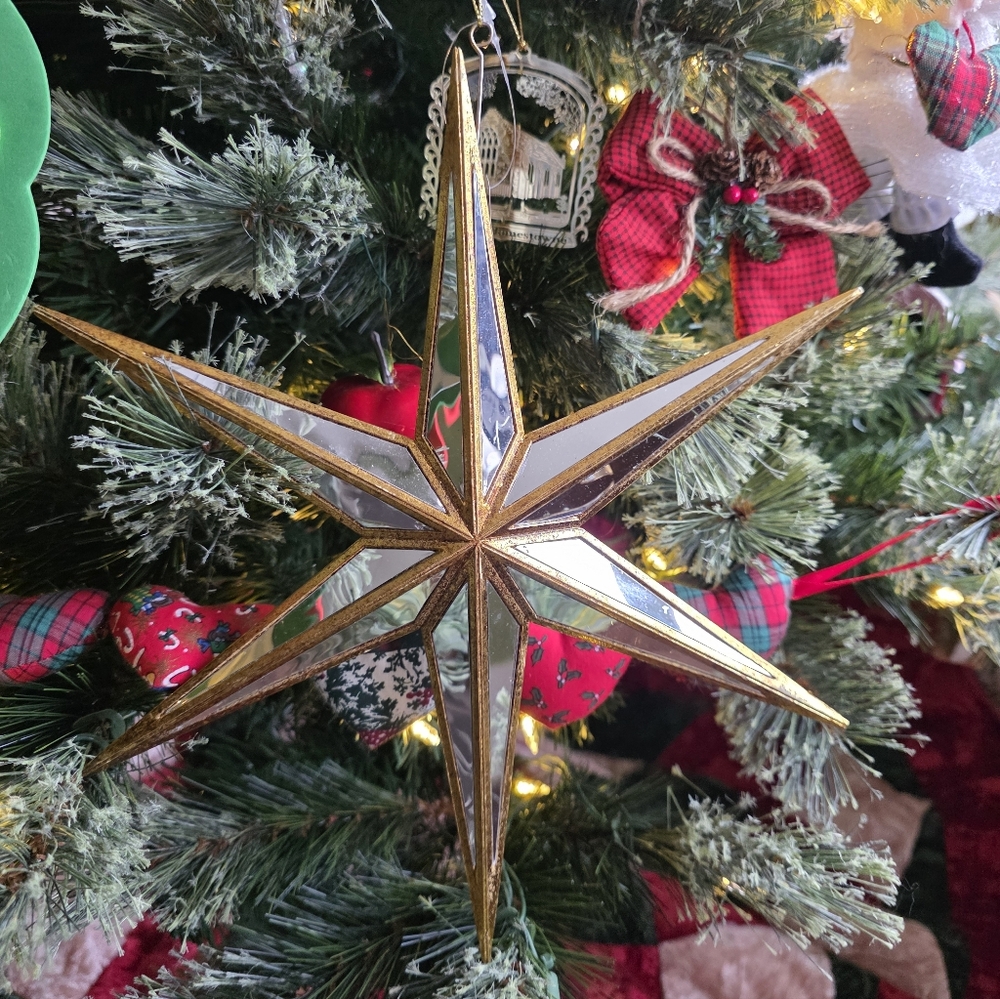 NEW Raz Imports 12" Large Gold Mirrored Star Christmas Ornament